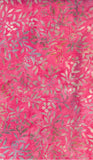 CAR 484 FB3 Floral Boutique Batik Cotton Cream Tan Grey Floral Sprays on Mid Pink for Patchwork and Quilting
