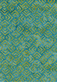 CAB 707 Aqua Lime yellow  Green Geometric Batik Fabric for Patchwork and Quilting Sale 1.4M Piece