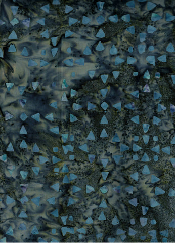 CAB 729 FB Floral Boutique Collection- Multi Blue Triangles on Teal Blue Batik Cotton