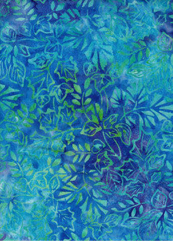 CAB 740 FB Floral Boutique Turquoise Aqua Blue Floral Sprays on Blue Turquoise Cotton for Patchwork and Quilting