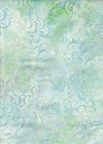 CAB 743 FB Floral Boutique Pale Blue Green Grey Leave Swirls on Pale Grey Cotton for Patchwork and Quilting