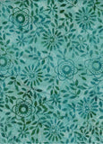 CAB 759 FB Floral Boutique Mid-Size Aqua Geometric Flowers and Leaves on Pale Aqua Cotton for Patchwork and Quilting