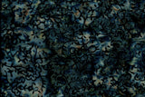 CAB 785 T Dark Blue Spiky Scrolls on Blue with Brown Batik Cotton, for Patchwork, Quilting and Sewing