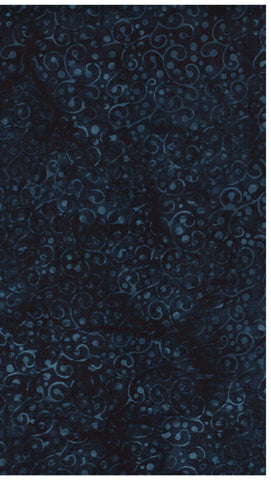 CAB 801 IB Batik Cotton Navy Blue Spirals and Dots on Dark Indigo by Island Batik for Patchwork and Quilting