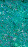 Turquoise fabric with a batik pattern
