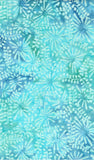Aqua Blue Leaves on Aqua batik fabric
