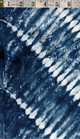 CAB A30 Teal and White Shibori Dyed Pattern Batik Cotton for Patchwork and Quilting