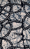Indigo patterned stamped batik cotton fabric