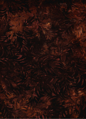 CACB 718FB Floral Boutique Chocolate Brown to Mid Brown Leaves Batik Cotton for Patchwork and Quilting