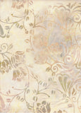 CACB 732 FB Floral Boutique Light to Mid Cream with Gold Tan Mauve Small Flowers and Leaves Batik Cotton for Patchwork and Quilting