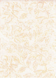 CACB 733 FB Floral Boutique Light Cream with Buff Flowers and Leaves Batik Cotton for Patchwork and Quilting