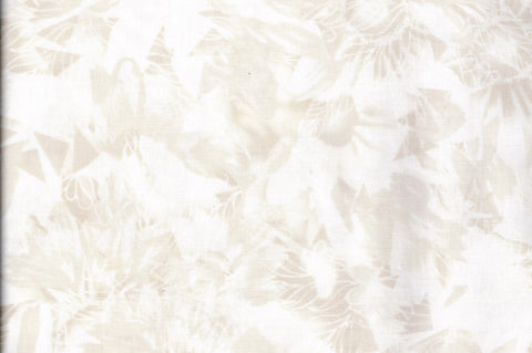 CACB 763 T Cream with very light Tan Leaf Pattern Cotton Fabric for Patchwork and Quilting. Timeless Treasure Fabric