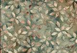 CACB 767 H  Tan to Rust Diamond Shaped Flowers on Grey Green Hoffman Batik Fabric for Patchwork and Quilting