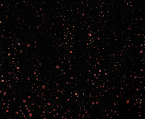 CACB 768 H  Apricot Orange Random Dots on Black Hoffman Batik Fabric for Patchwork and Quilting