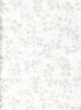 CACB 770 T Cream with Pale Sage Green Leaf Shapes Batik Cotton Fabric for Patchwork and Quilting. Timeless Tonga