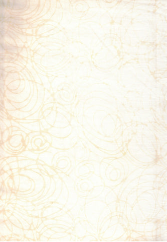 CACB 771 T Cream with Beige Line Drawings of Ovals Batik Cotton Fabric for Patchwork and Quilting. Timeless Tonga