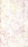 CACB 774 T Paisley Floral Design Plum Tan Colour on Cream Batik Cotton Fabric for Patchwork and Quilting. Timeless Tonga Fabric