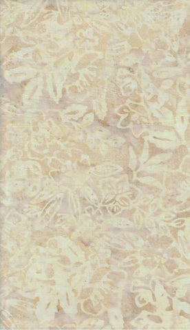 CACB 776 T Floral Design Cream Tan Colour Batik Cotton Fabric for Patchwork and Quilting. Timeless Tonga Fabric