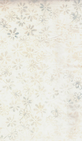 CACB 781 FB3 Floral Boutique Batik Cotton Beige Flowers on Cream for Patchwork and Quilting