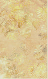 Floral patterned Cotton Batik Fabric with yellow flowers on a beige background