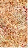 Green Tan and Beige Floral Batik Cotton Fabric
