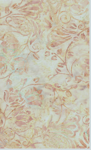 CACB 793 FB3 Floral Boutique Batik Cotton Tan Floral Sprays on Pale Green Tan for Patchwork and Quilting