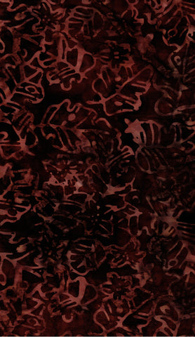 CACB 796 FB3 Floral Boutique Batik Cotton Brown Abstract Leaves on Chocolate for Patchwork and Quilting