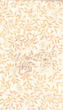 Cream and Gold Flowers and Leaves on cotton batik fabric