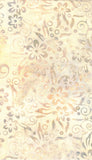 Cream and Tan Flowers and Leaves on Cream cotton batik fabrics.