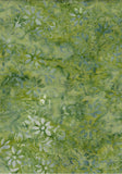 CAG 431 FB2 Floral Boutique Pale Blue Silvery Grey Leaves on Green Cotton for Patchwork and Quilting