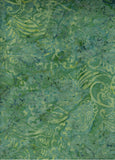 CAG 1031FB Floral Boutique Light and Dark Yellow Green Paisley Leaves on Mid Green Batik Cotton