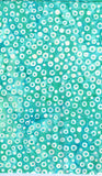 Aqua Cotton Batik fabric with white circles 