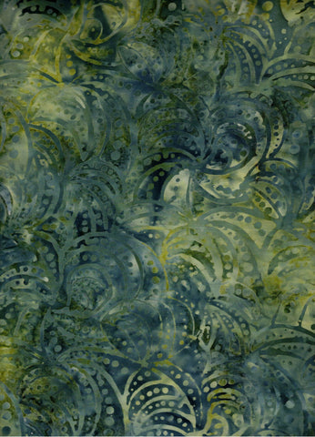 CAG 408 T Timeless Tonga Leaf Windsong Batik Fabric for Patchwork and Quilting