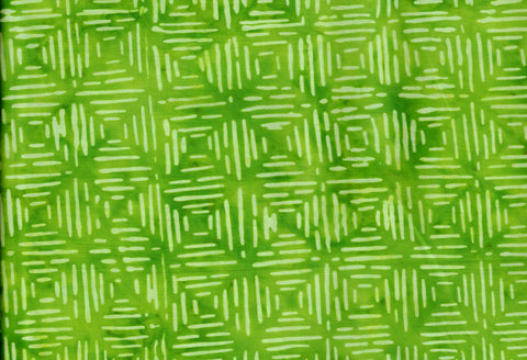 CAG 436 A Anthology Allure Green Lines in Diamond Pattern Cotton Batik Fabric Patchwork and Quilting