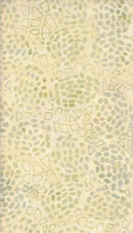 CAG 442 T Abstract Olive Yellow Green Shapes on Beige Batik Fabric for Patchwork and Quilting. Timeless Tonga Fabric