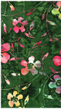 CAG 448 FB3 Floral Boutique Batik Cotton Multicolour Flowers on Dark Green for Patchwork and Quilting