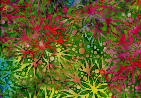 CAM 363 A Anthology Be Colourful Multi Coloured Flowers Cotton Batik Fabric Patchwork and Quilting