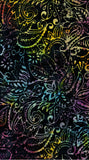 Colorful paisley pattern on a black background