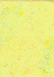 CAOY 240FB2 Floral Boutique Yellow with Pale Gold, Green, Aqua, Tan Outlined Leaves and Flowers Batik Cotton for Patchwork and Quilting