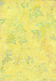 CAOY 250 FB2 Floral Boutique Yellow with Gold and Green Leaves and Flowers Batik Cotton for Patchwork and Quilting