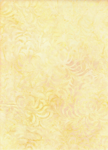 CAOY 227 FB Floral Boutique Pale Yellow Floral Sprays with a hint of Peach Batik Cotton for Patchwork and Quilting