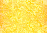 CAOY 253 T Golden Yellow with Paler Flowers Batik Cotton, for Patchwork, Quilting and Sewing
