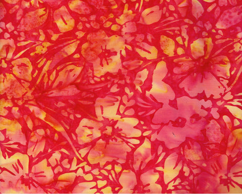 CAOY 254 H Orange Yellow Floral Batik Cotton, for Patchwork, Quilting and Sewing
