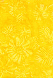 Bright Yellow Floral Design Batik Cotton Fabric