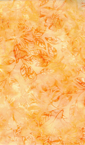CAOY 261 FB3 Floral Boutique Batik Cotton Yellow Orange Flowers on Yellow Orange Gold for Patchwork and Quilting