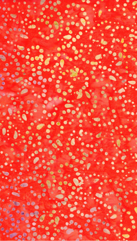 CAOY 271 FB3 Floral Boutique Batik Cotton: Tan, Light Purple Dots in Spirals on Orange for Patchwork and Quilting