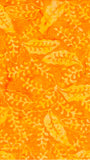 Yellow Gold Leaves on Mid Orange Cotton Batik Fabric