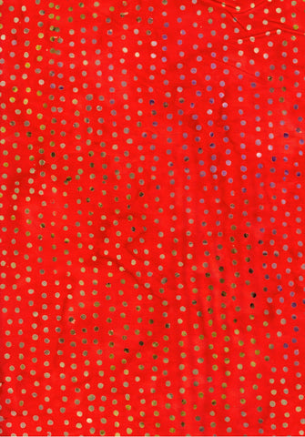 CAOY 275 FB3 Floral Boutique Batik Cotton: Multi Coloured Spots on Deep Orange for Patchwork and Quilting