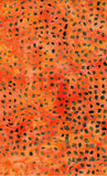 Tan Shapes on Orange Cotton Batik Fabric