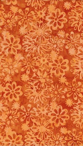 CAOY BM 1 3.0 Floral Boutique Gold Flowers Batik Cotton for Patchwork and Quilting 3.0M Piece
